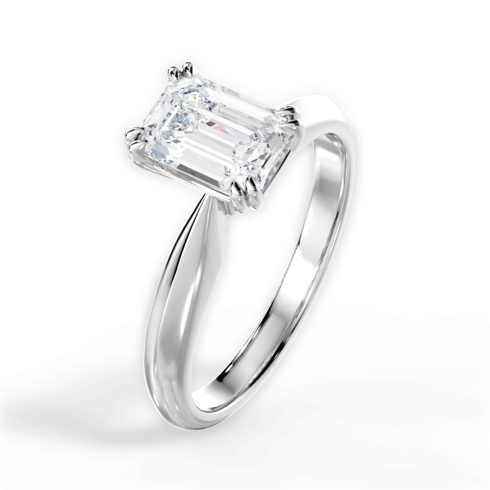 Anastasia Emerald Cut Lab Grown Diamond 14Kt White Gold Engagement Ring - View 2