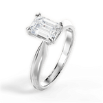 Anastasia Emerald Cut Lab Grown Diamond 18Kt White Gold Engagement Ring - View 2