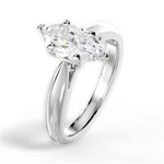 Amy Marquise Cut Lab Grown Diamond 18Kt White Gold Engagement Ring - View 3