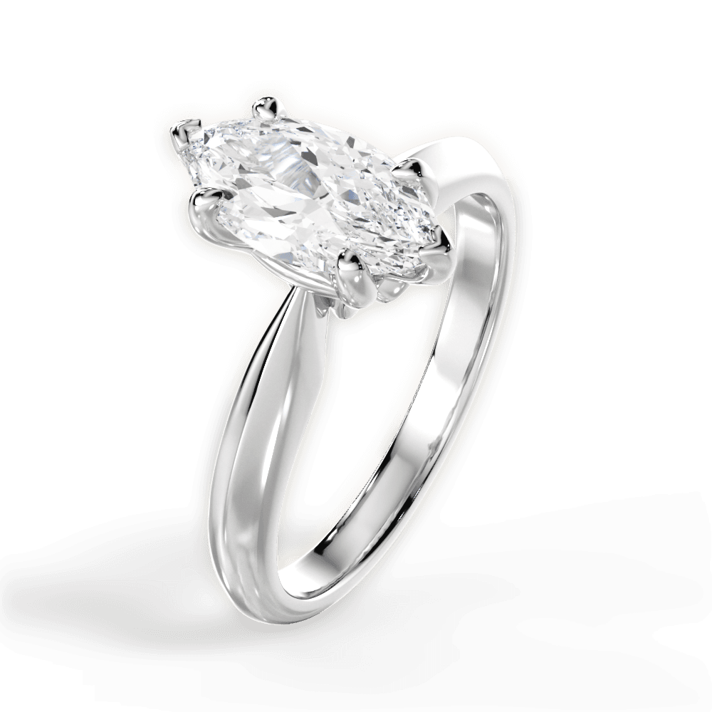 Amanda Marquise Cut Lab Grown Diamond 18Kt White Gold Engagement Ring - View 4