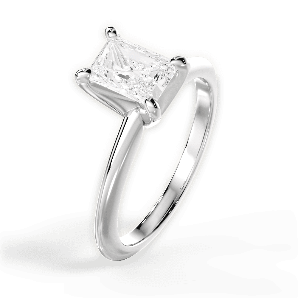 Alicia Radiant Cut Lab Grown Diamond 18Kt White Gold Engagement Ring - View 2