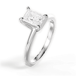 Alicia Radiant Cut Lab Grown Diamond Platinum Engagement Ring - View 2