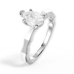 Aaliyah Pear Cut Lab Grown Diamond 18Kt White Gold Engagement Ring - View 3