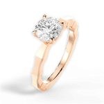 Aaliyah Round Cut Lab Grown Diamond 18Kt Rose Gold Engagement Ring - View 2