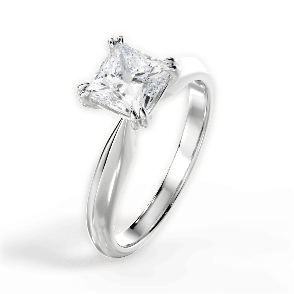 Anastasia Princess Cut Lab Grown Diamond Platinum Engagement Ring - View 2