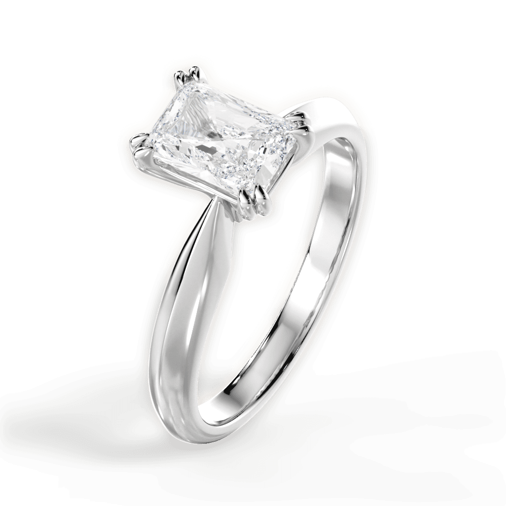 Anastasia Radiant Cut Lab Grown Diamond 18Kt White Gold Engagement Ring - View 4