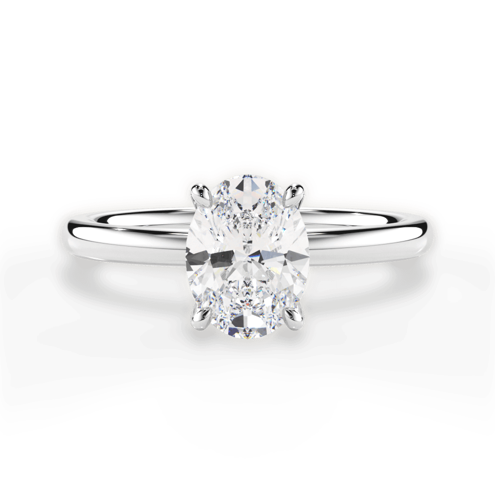 Angela Oval Cut Lab Grown Diamond 18Kt White Gold Engagement Ring
