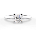 Amanda Asscher Cut Lab Grown Diamond 18Kt White Gold Engagement Ring