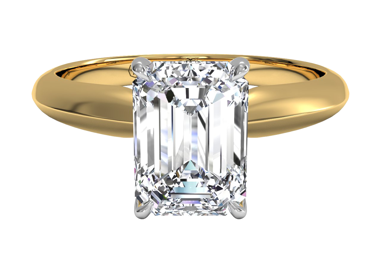 Amanda Emerald Cut Lab Grown Diamond 18Kt Yellow Gold Engagement Ring