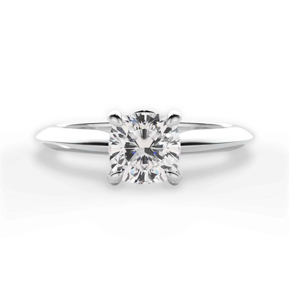 Amanda Cushion Cut Lab Grown Diamond 18Kt White Gold Engagement Ring
