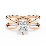 Ada Heart Cut Lab Grown Diamond 18Kt Rose Gold Engagement Ring