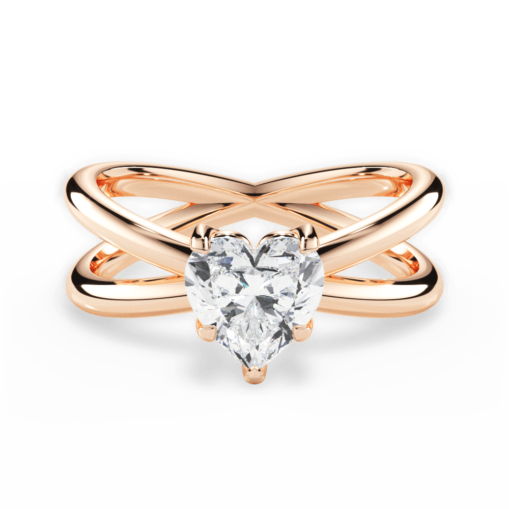 Ada Heart Cut Lab Grown Diamond 18Kt Rose Gold Engagement Ring