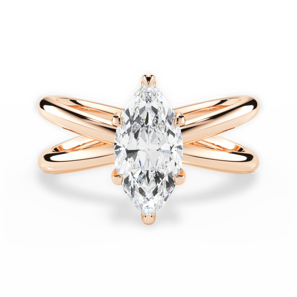 Ada Marquise Cut Lab Grown Diamond 18Kt Rose Gold Engagement Ring