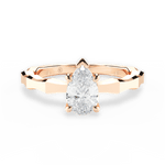 Aaliyah Pear Cut Lab Grown Diamond 18Kt Rose Gold Engagement Ring