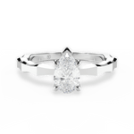 Aaliyah Pear Cut Lab Grown Diamond 18Kt White Gold Engagement Ring