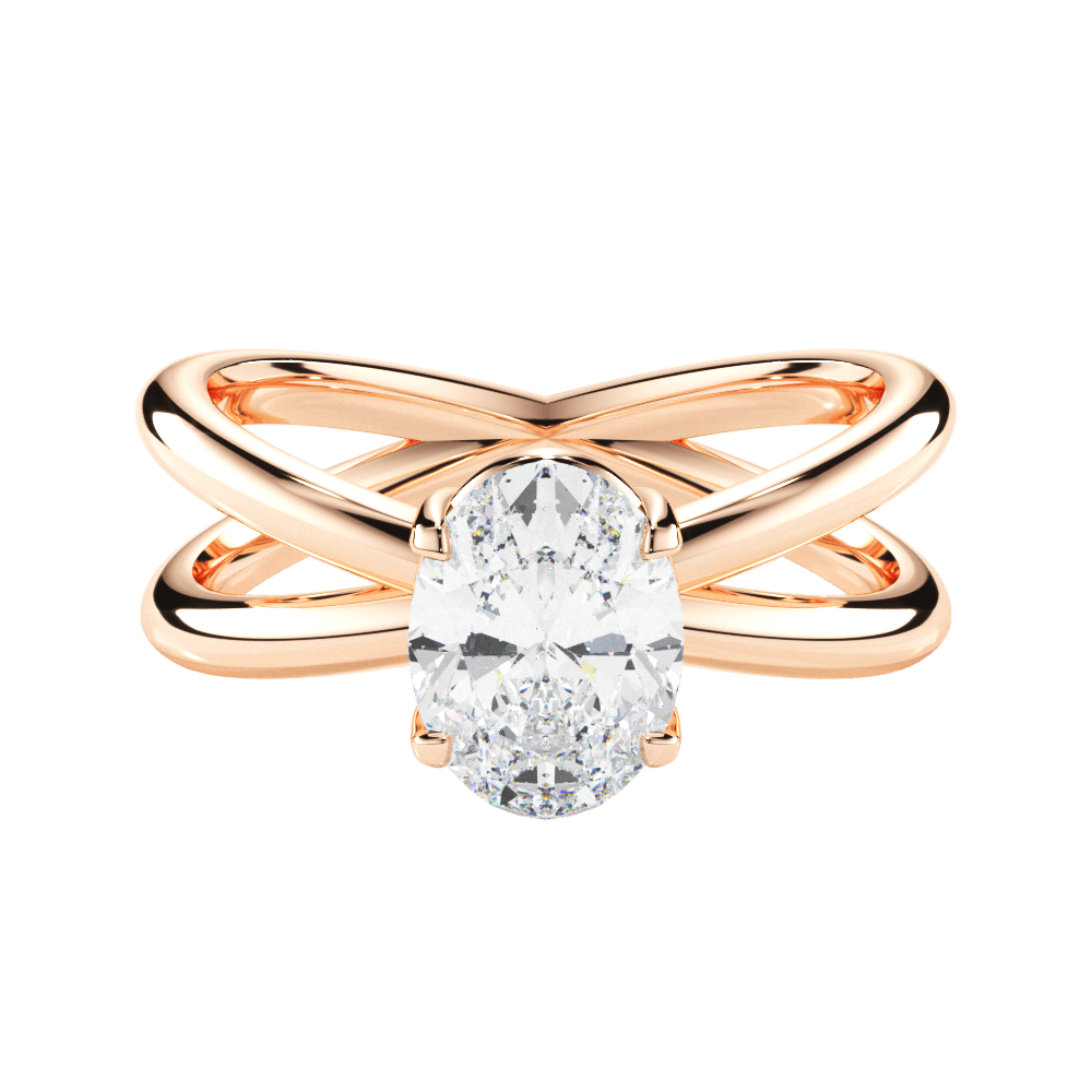 Ada Oval Cut Lab Grown Diamond 18Kt Rose Gold Engagement Ring