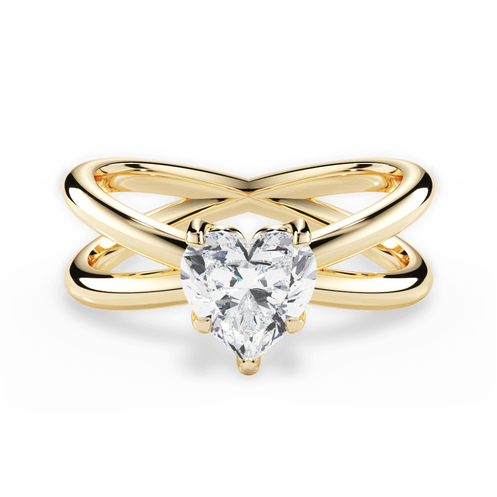 Ada Heart Cut Lab Grown Diamond 18Kt Yellow Gold Engagement Ring