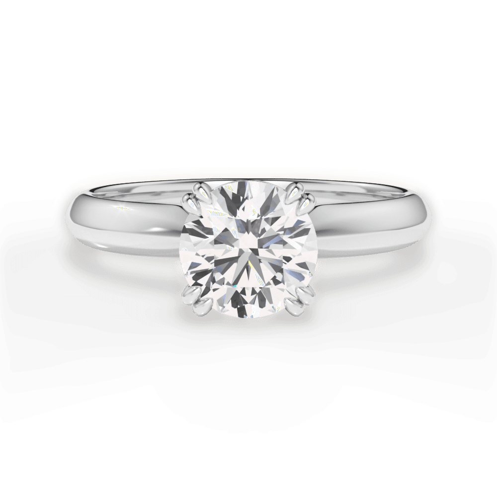 Anastasia Round Cut Lab Grown Diamond 14Kt White Gold Engagement Ring