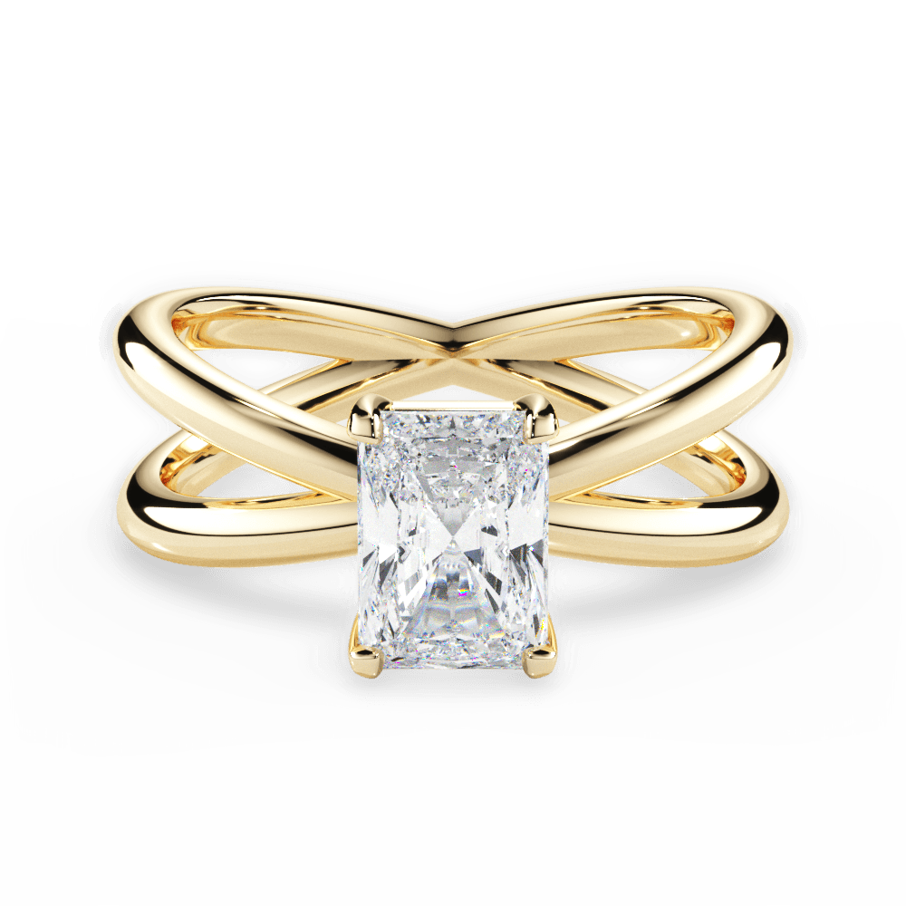 Ada Radiant Cut Lab Grown Diamond 18Kt Yellow Gold Engagement Ring