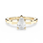 Aaliyah Pear Cut Lab Grown Diamond 18Kt Yellow Gold Engagement Ring