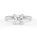 Alicia Asscher Cut Lab Grown Diamond 18Kt White Gold Engagement Ring