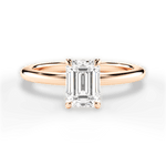 Allison Emerald Cut Lab Grown Diamond 18Kt Rose Gold Engagement Ring