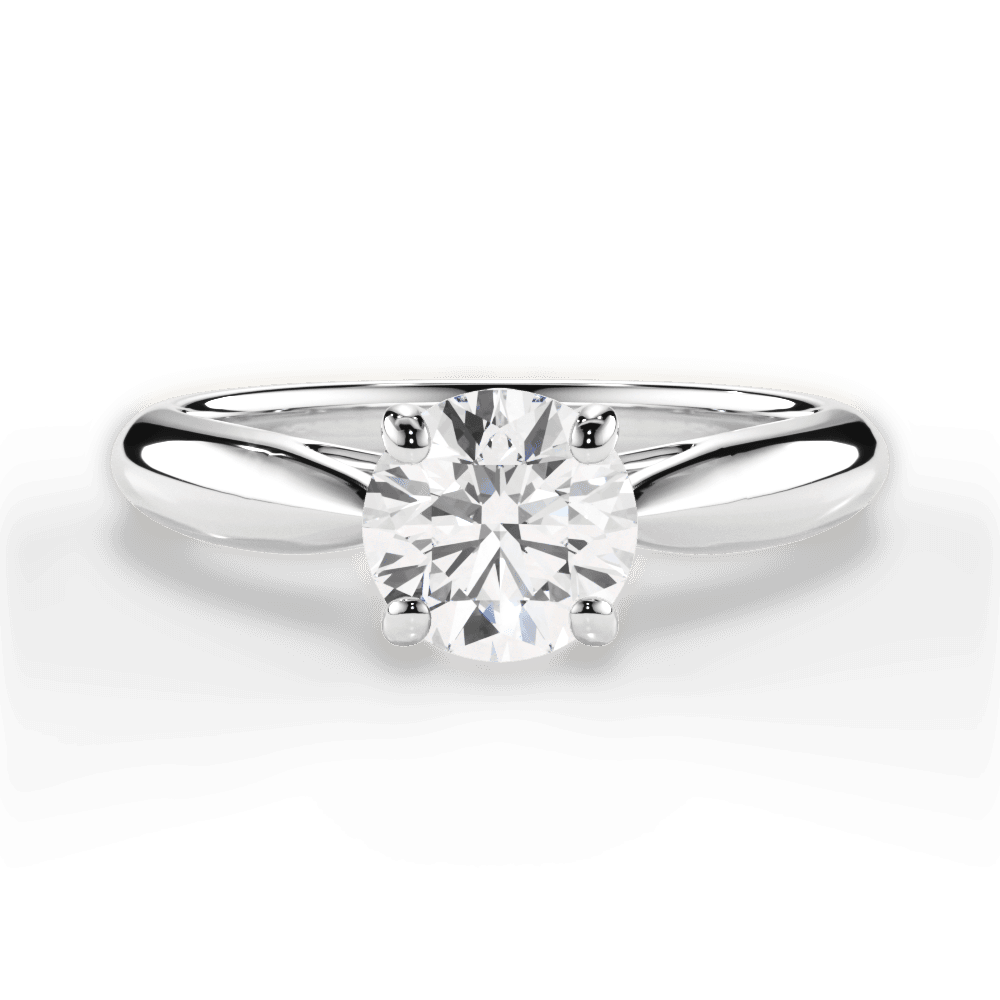 Amy Round Cut Lab Grown Diamond 18Kt White Gold Engagement Ring