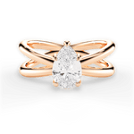 Ada Pear Cut Lab Grown Diamond 18Kt Rose Gold Engagement Ring