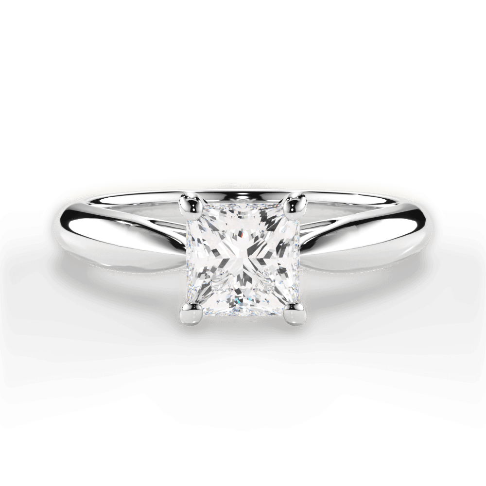 Amy Princess Cut Lab Grown Diamond 18Kt White Gold Engagement Ring