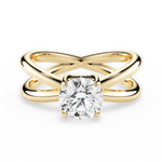 Ada Round Cut Lab Grown Diamond 18Kt Yellow Gold Engagement Ring