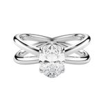 Ada Oval Cut Lab Grown Diamond Platinum Engagement Ring