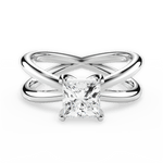 Ada Princess Cut Lab Grown Diamond 14Kt White Gold Engagement Ring