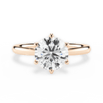 Angelica Round Cut Lab Grown Diamond 18Kt Rose Gold Engagement Ring