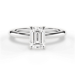 Allison Emerald Cut Lab Grown Diamond 18Kt White Gold Engagement Ring