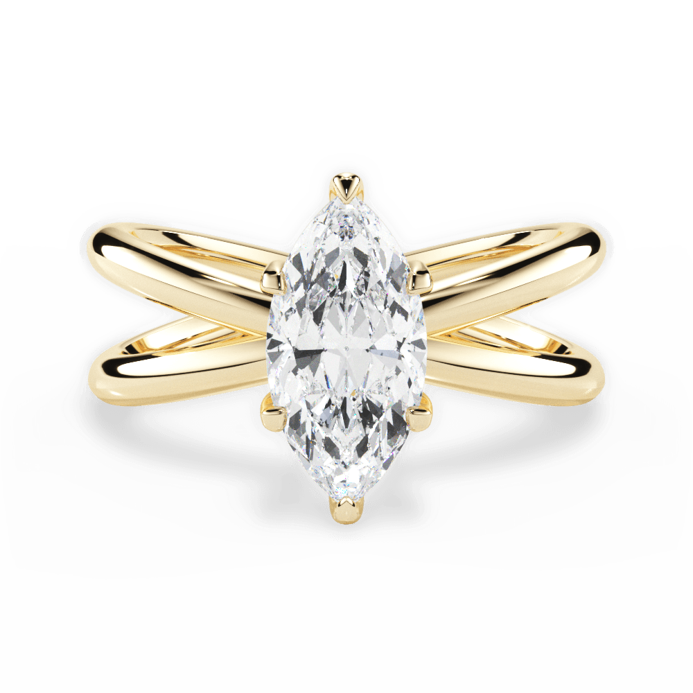 Ada Marquise Cut Lab Grown Diamond 18Kt Yellow Gold Engagement Ring