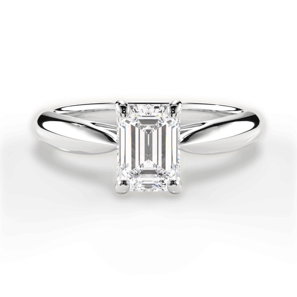 Amy Emerald Cut Lab Grown Diamond 14Kt White Gold Engagement Ring