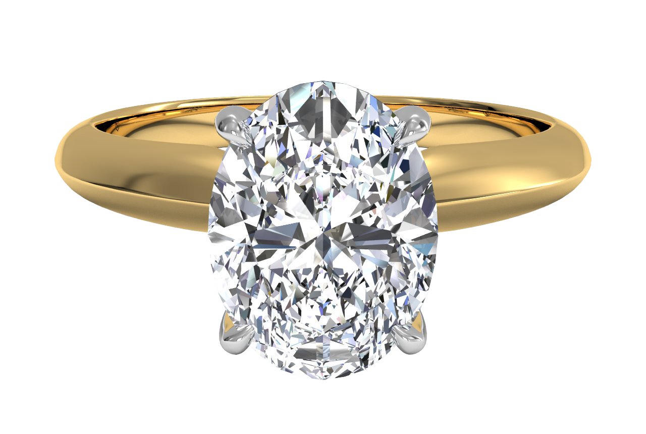 Amanda Oval Cut Lab Grown Diamond 18Kt Yellow Gold Engagement Ring