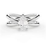 Ada Pear Cut Lab Grown Diamond 14Kt White Gold Engagement Ring
