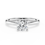 Angela Cushion Cut Lab Grown Diamond 14Kt White Gold Engagement Ring