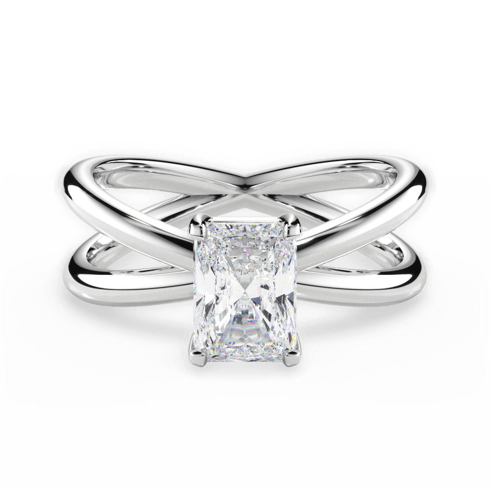 Ada Radiant Cut Lab Grown Diamond 18Kt White Gold Engagement Ring