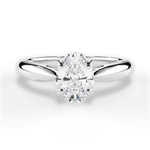 Amy Oval Cut Lab Grown Diamond 14Kt White Gold Engagement Ring