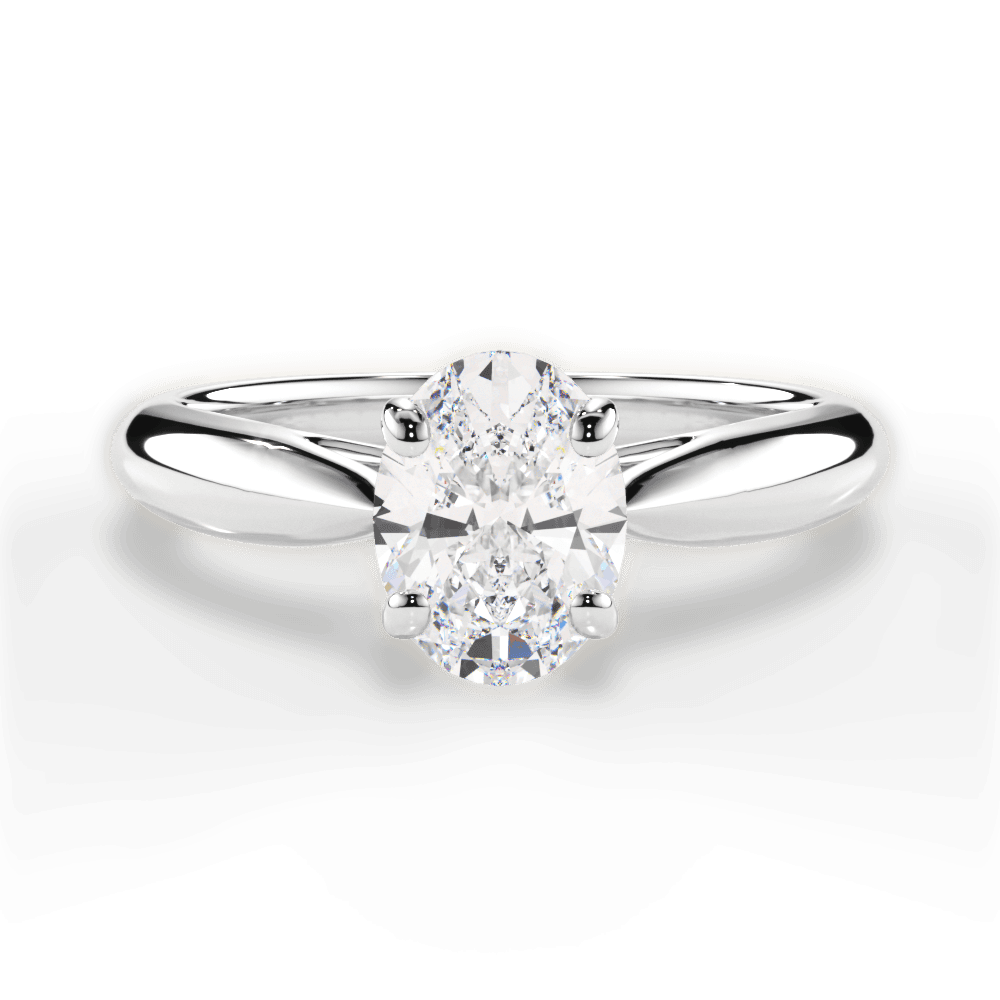 Amy Oval Cut Lab Grown Diamond 14Kt White Gold Engagement Ring