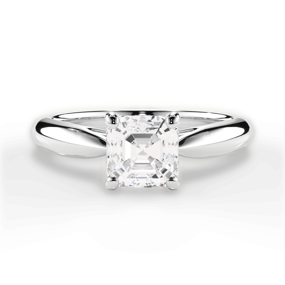 Amy Asscher Cut Lab Grown Diamond 14Kt White Gold Engagement Ring