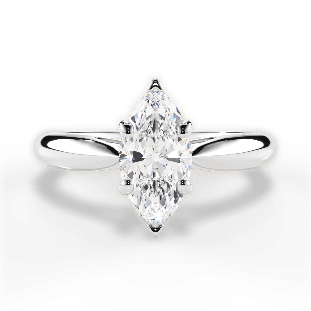 Amy Marquise Cut Lab Grown Diamond 18Kt White Gold Engagement Ring