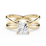 Ada Princess Cut Lab Grown Diamond 18Kt Yellow Gold Engagement Ring