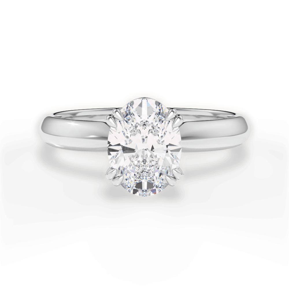 Anastasia Oval Cut Lab Grown Diamond 14Kt White Gold Engagement Ring