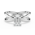 Ada Emerald Cut Lab Grown Diamond 18Kt White Gold Engagement Ring