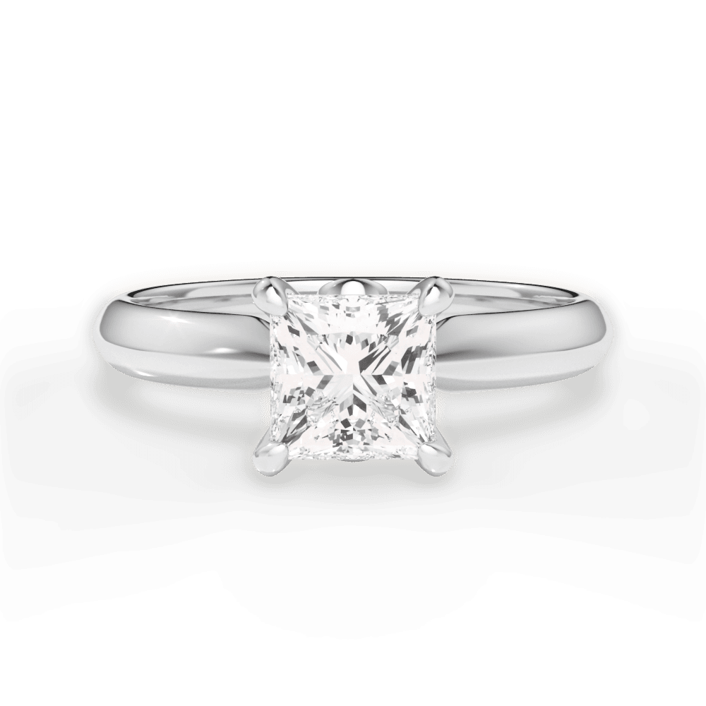 Amanda Princess Cut Lab Grown Diamond Platinum Engagement Ring