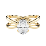 Ada Oval Cut Lab Grown Diamond 18Kt Yellow Gold Engagement Ring