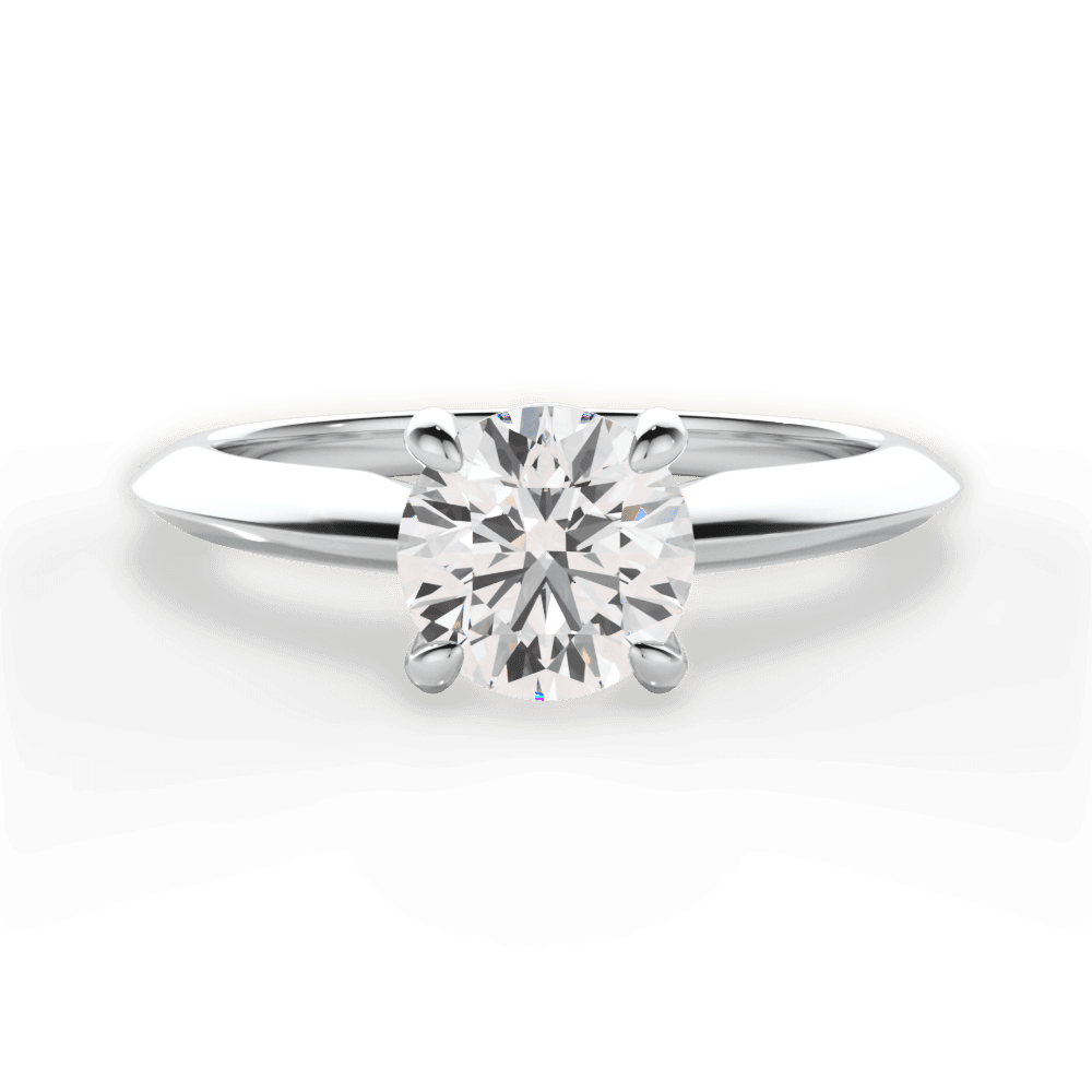 Amanda Round Cut Lab Grown Diamond 14Kt White Gold Engagement Ring